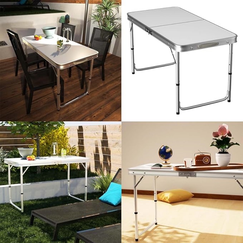 Camping Aluminium Folding Table｜Camping Table｜Height Adjustable｜Portable with Carrying Handle｜For Picnic/Kitchen/Garden