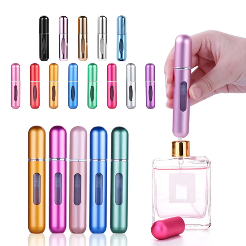 Botella recargable con pulverizador de Perfume, 1 unidad, 5ml, 8ml, Mini tarro atomizador portátil, bomba de aroma, contenedor vacío, herramientas cosméticas líquidas