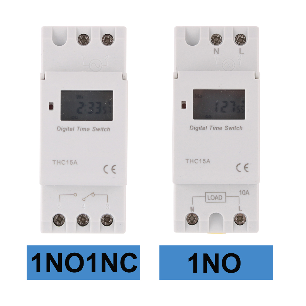 Temporizador Digital programable semanal electrónico, Control de relé, 220V, 230V, 8A, 10A, 16A, carril Din THC15A, 7 días, 1 ud.