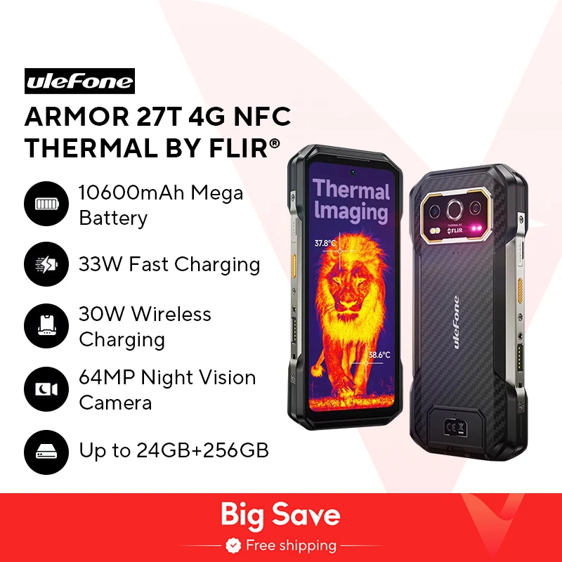 【NEW 2024】 Ulefone Armor 27T 4G 10600mAh 견고한 전화 24GB RAM(12+12), 256GB ROM Android 14 스마트폰 6.78"FHD+ 120Hz 나이트 비전 카메라 무선 충전