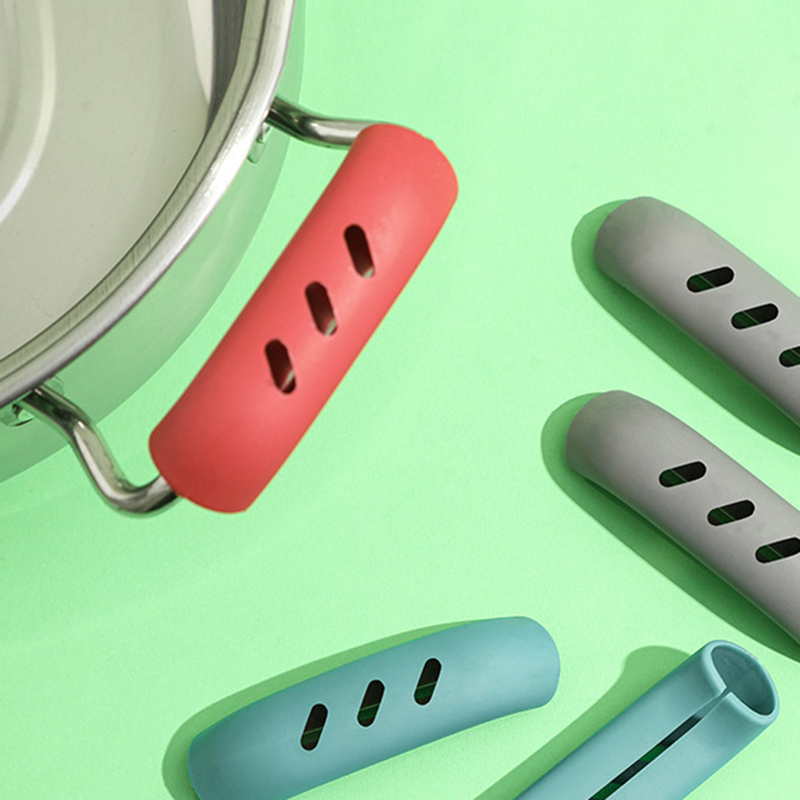 2PCS/3pairs Silikon Pan Griff Anti-Bügel Hülse Eisen Pan Wok Ohren Anti-Bügel Griff Hülse hitzebeständig