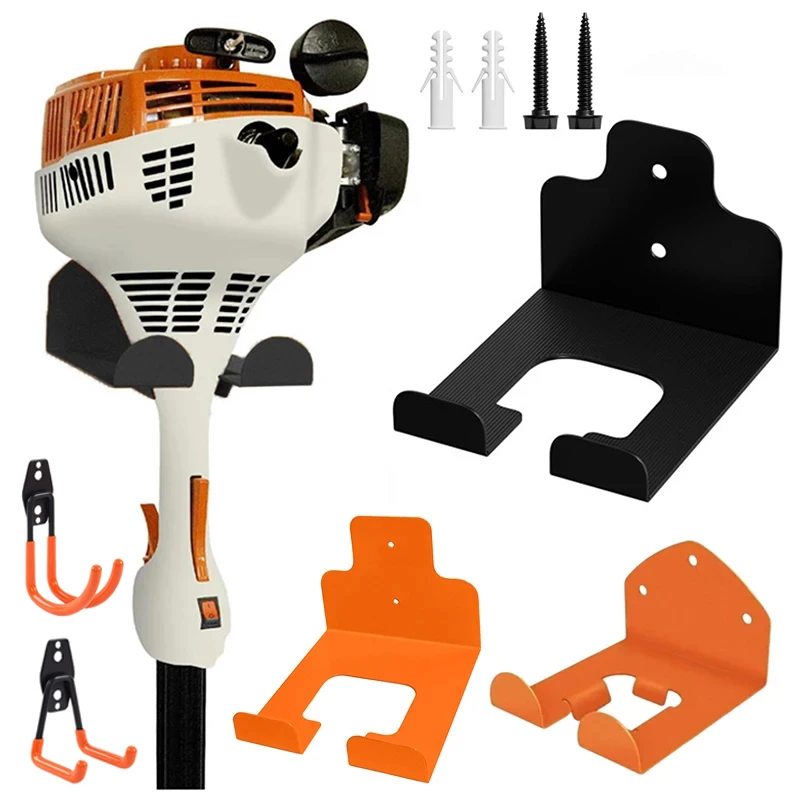 Garage Organizer Trimmer Rack Garden Power Tool Hanger Weed Whackers Holder Wall Mounted For Grass Trimmer Hedge Garden Tools