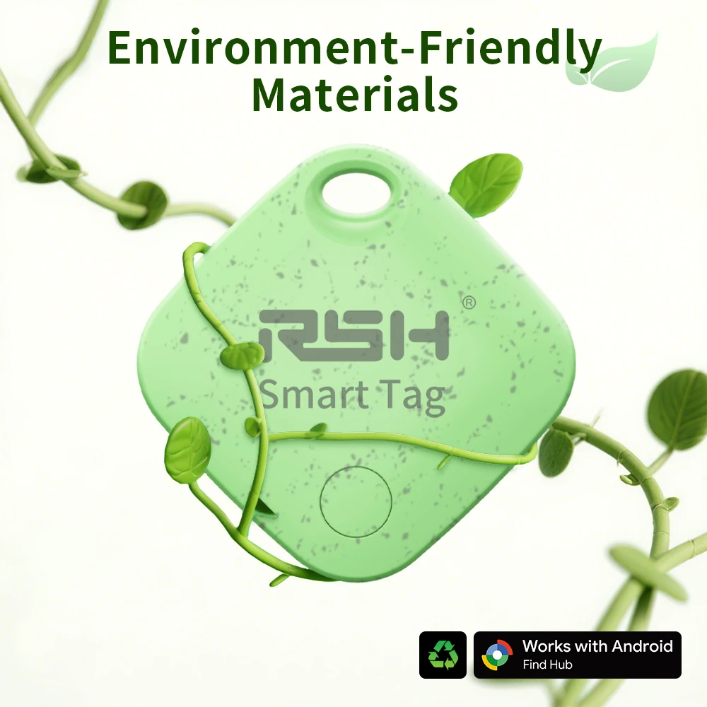 RSH 4er-Pack Sicherheits-GPS-Tracker, Auto-Geldbörse, Haustiere, Anti-Verlust, Eco-Smart-Tag für Google's Find Hub, Android-Locator für Xiaomi Pixel