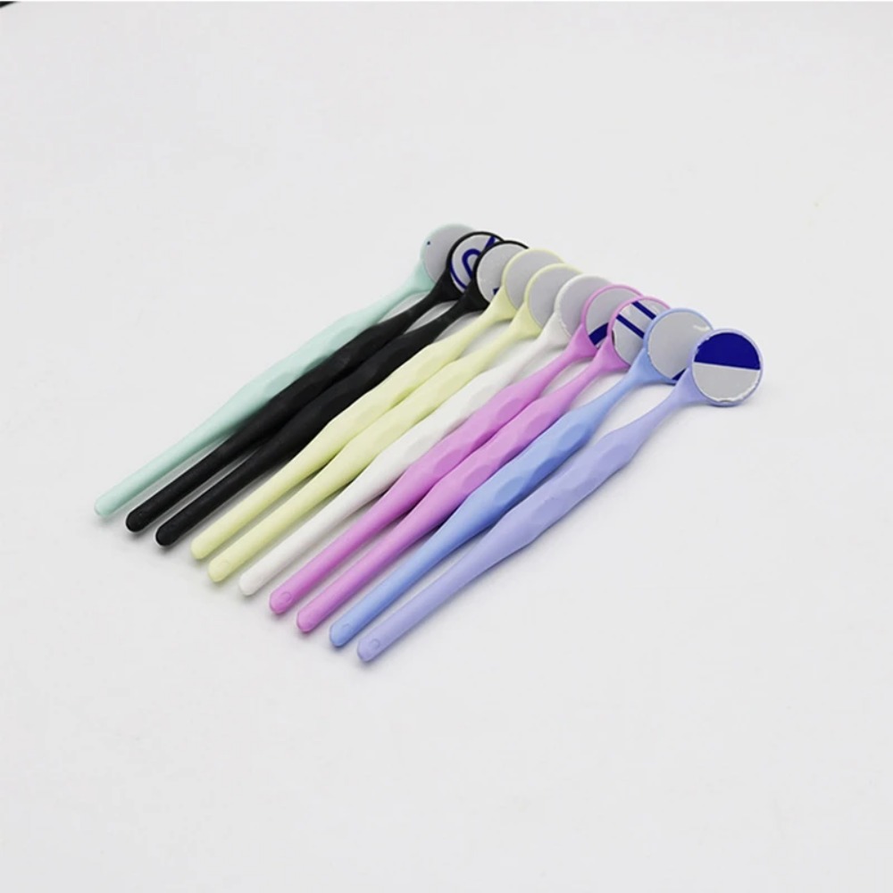Ag 10 pçs/caixa clareamento dental dental dupla face boca espelhos refletores de exame de superfície com alça