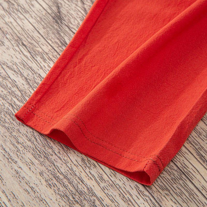 Pantalones de lino y algodón con cintura elástica, Harem holgado informal de verano para mujer, pantalones noveno