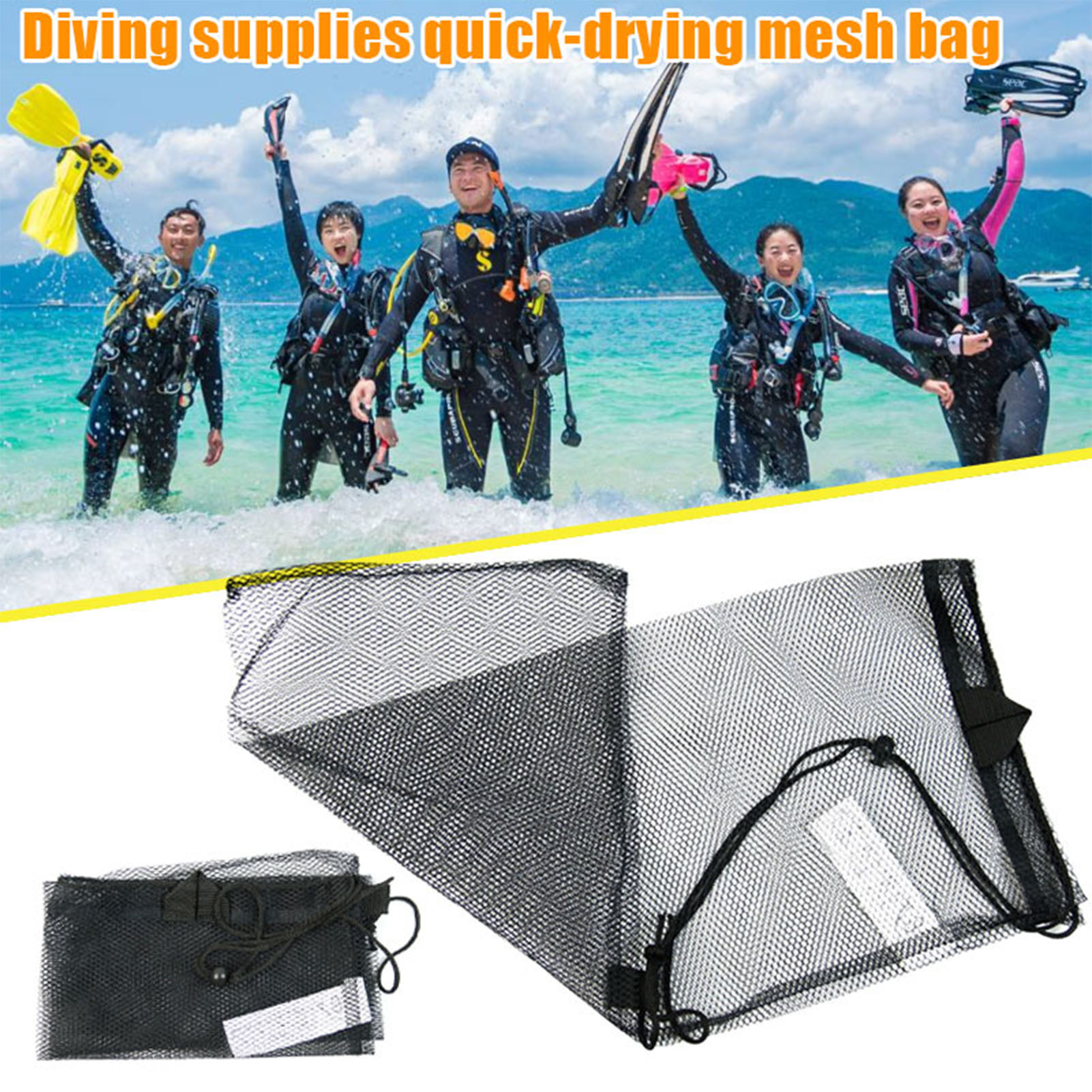 Duiken Duiken Trekkoord 	 Snorkelen Opslag Mesh Bag Sneldrogend Duurzame Duik Mesh Bag voor Sportuitrusting Gym Strand
