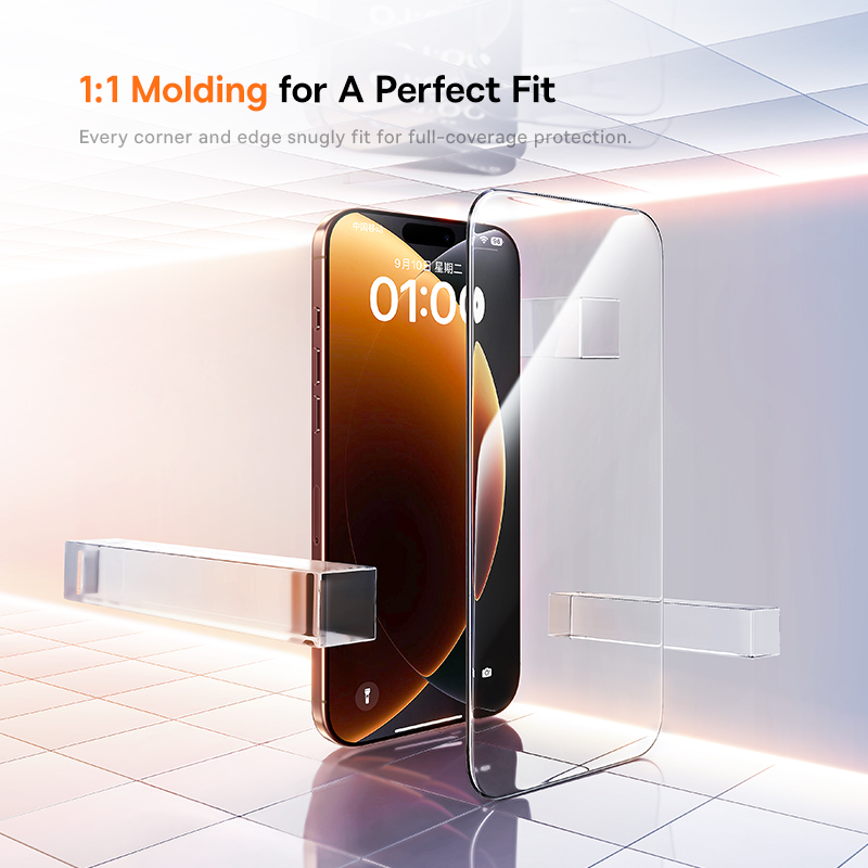 Baseus vidrio templado para iPhone 17 16 15 14 13 12 Pro Max Protector de pantalla HD con Kit de limpieza vidrio antiespionaje a prueba de polvo