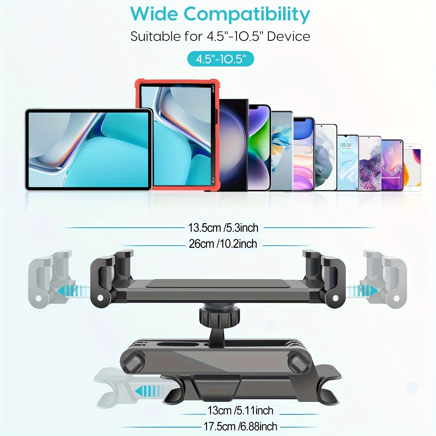 Soporte Universal para tableta de coche, reposacabezas para asiento trasero, soporte para iPad Air Mini Pro, 4-13 pulgadas, rotación de 360 grados, almohada trasera, abrazadera para teléfono