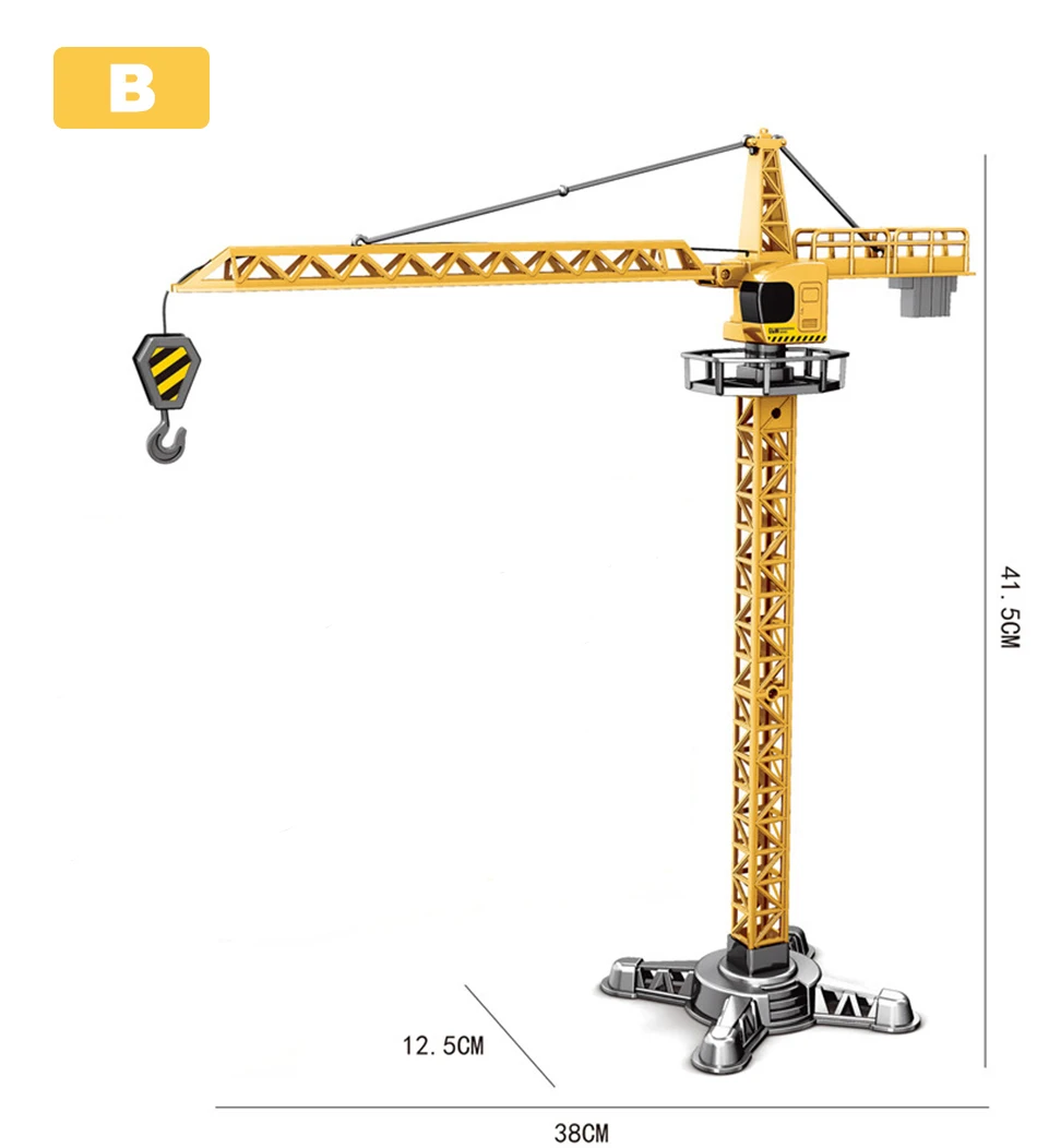 Liga de engenharia diecast torre guindaste clássico modelo de construção veículo carregador trator escavadeira brinquedos para meninos presente