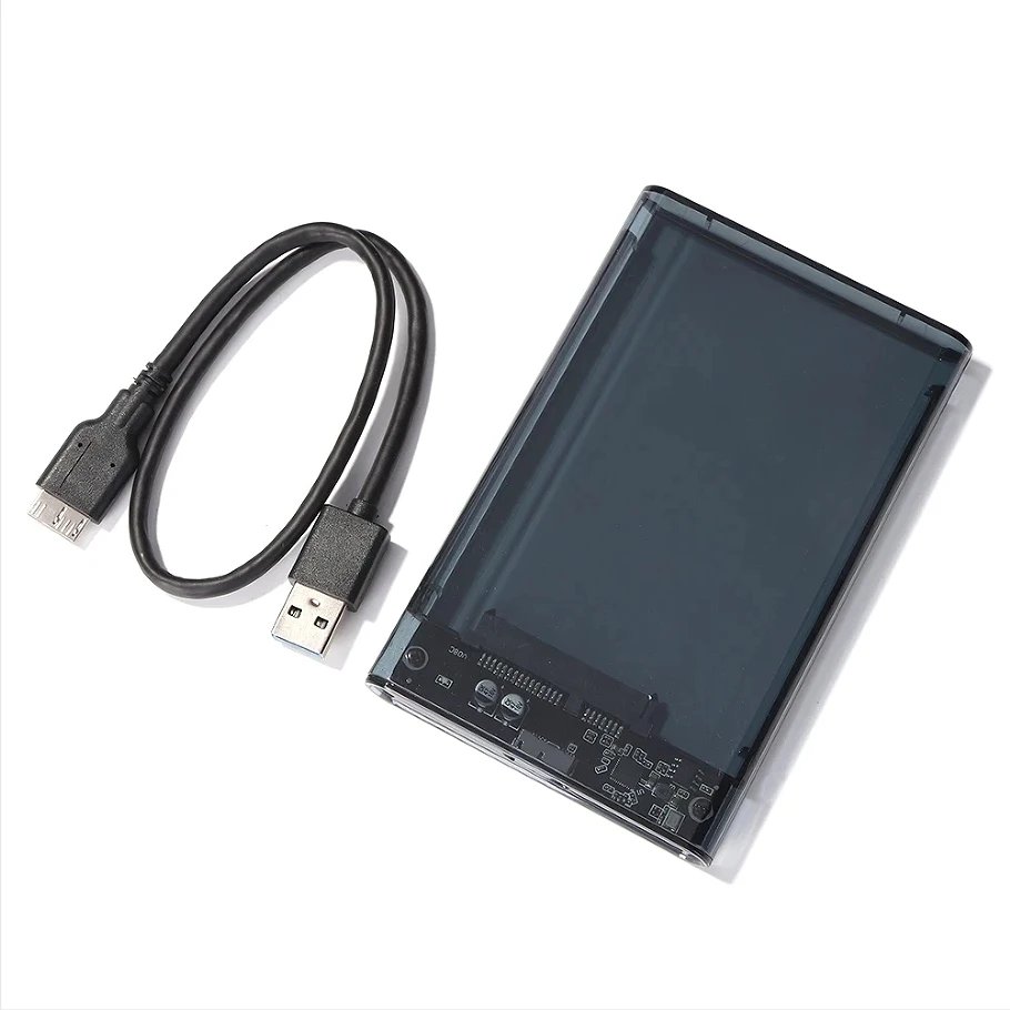 USB 3.0 Externes Festplattengehäuse 2,5 Zoll SATA zu USB3.0 UASP Klare tragbare Festplattengehäuse 2T HDD Werkzeugfrei Transparent