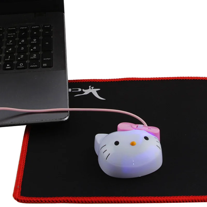 Sanrio hello kitty com fio usb mouse anime personalizado feminino notebook mouse de escritório em casa para computador portátil sistema ios acessórios presente