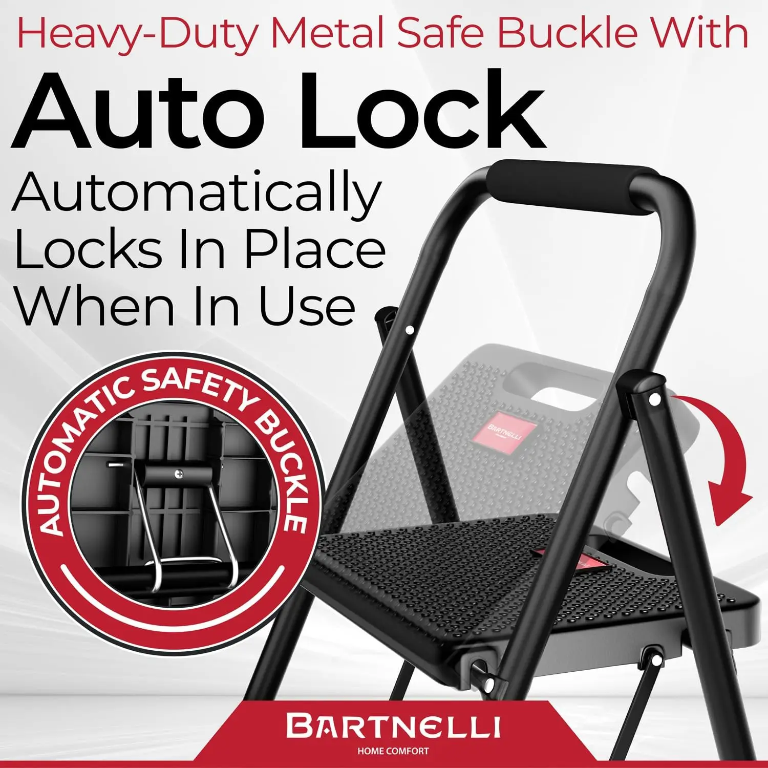 3-step foldable step stool | Rock-solid 500 lb capacity, built with the highest grade of robust steel construction