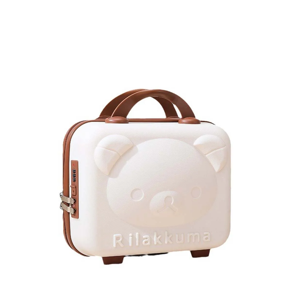 Bota Urso Maquiagem Case com Bolsa de Transporte, Mini Mala, Caixa de Código Portátil, Armazenamento Doméstico, Laptop Toolbox, Desenhos Animados, 14"