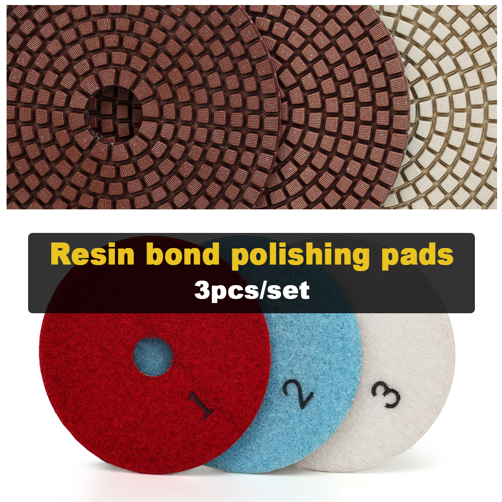 100mm 4 inch copper bond diamond 3 step polishing pads Premium Diamond Granite Polishing Tool Marble Concrete Grinding