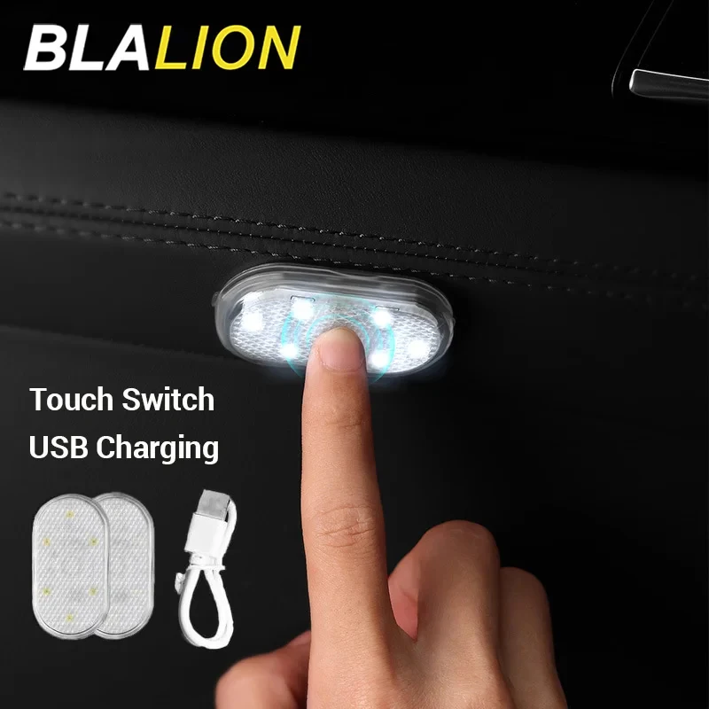 Blalion carro led luzes de toque sem fio luz interior magnética luz da porta automática telhado lâmpada do teto lâmpada leitura usb recarregável 5v