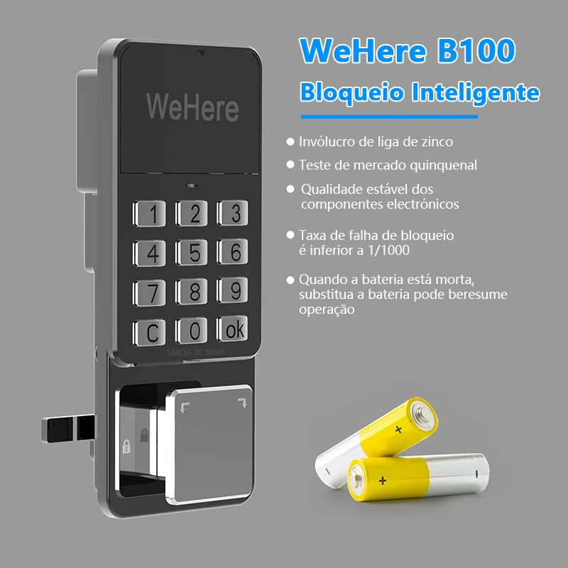 WeHere-Smart Key Safe Box, Telefone Controle Remoto, Caixas de Segurança WiFi, Senha, Eletrônico Wall-montado Lock Boxes