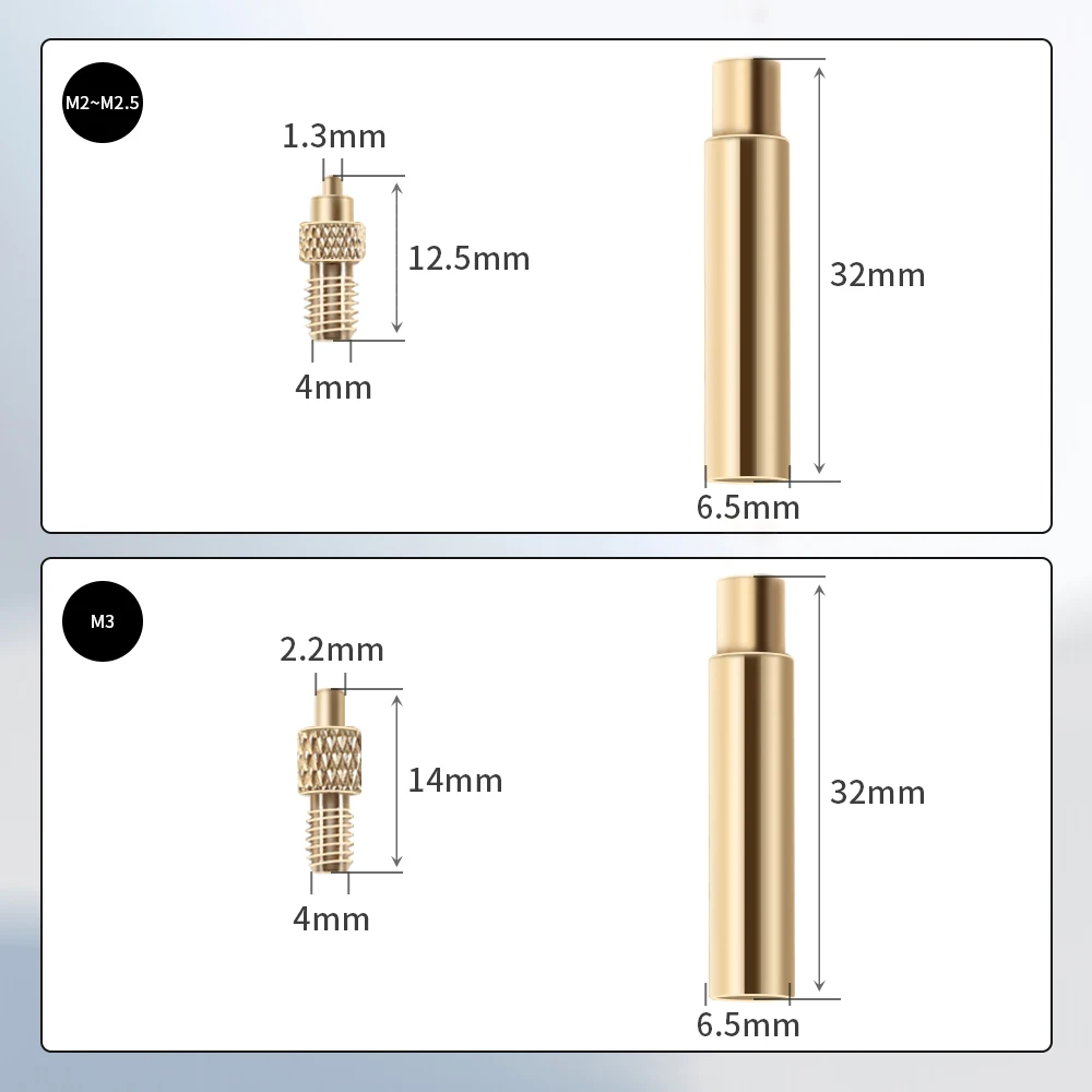 Heat Insert Nut Iron Tip M2 M3 M4 M5 M6 M8 Brass Thread Embedded Kit Heat Insertion Tool for Plastic 3D Printer Soldering Iron