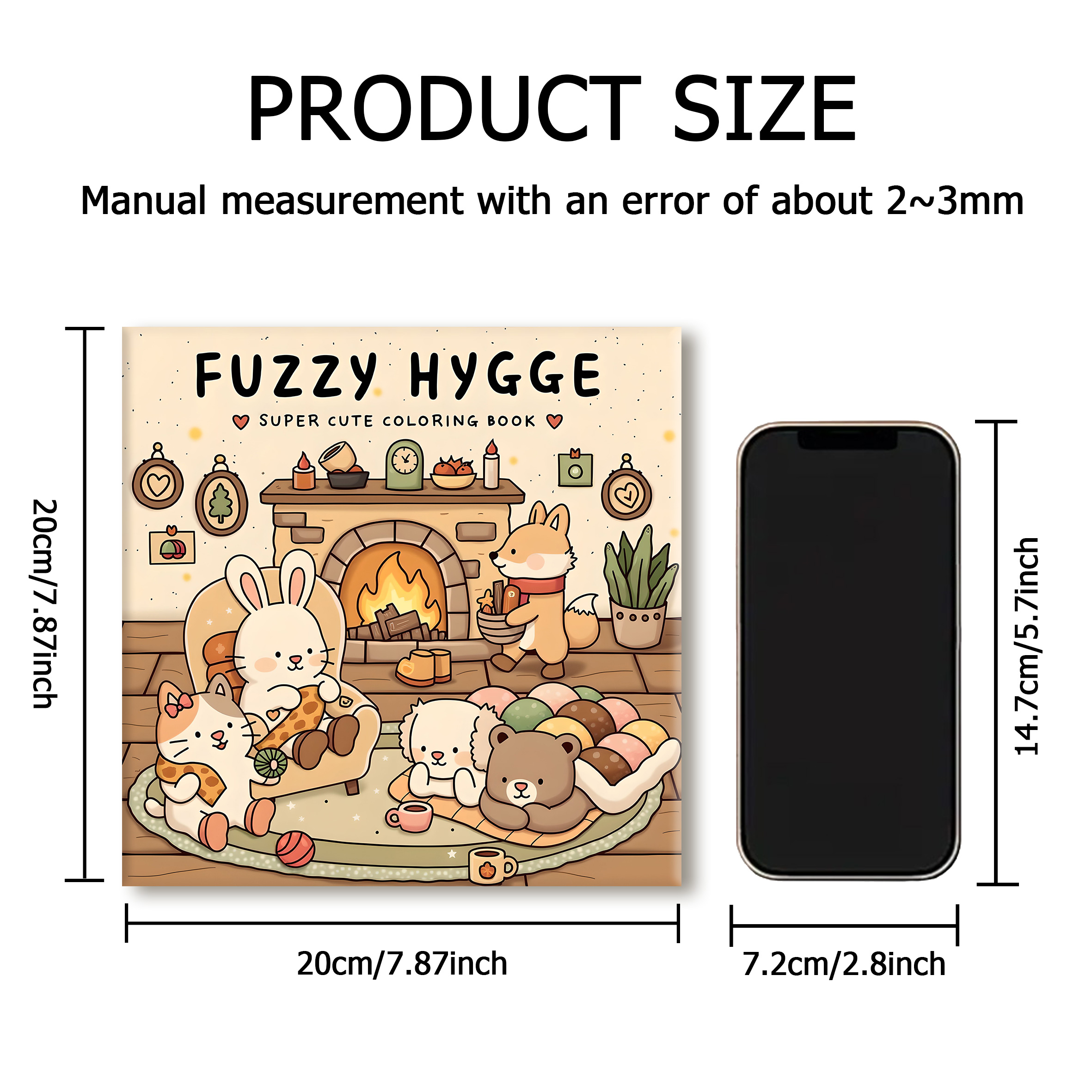 FUZZY HYGGE 대담하고 쉬운 패턴 성인을 위한 색칠하기 책 귀여운 그림책 파티와 생일을 위한 완벽한 선물