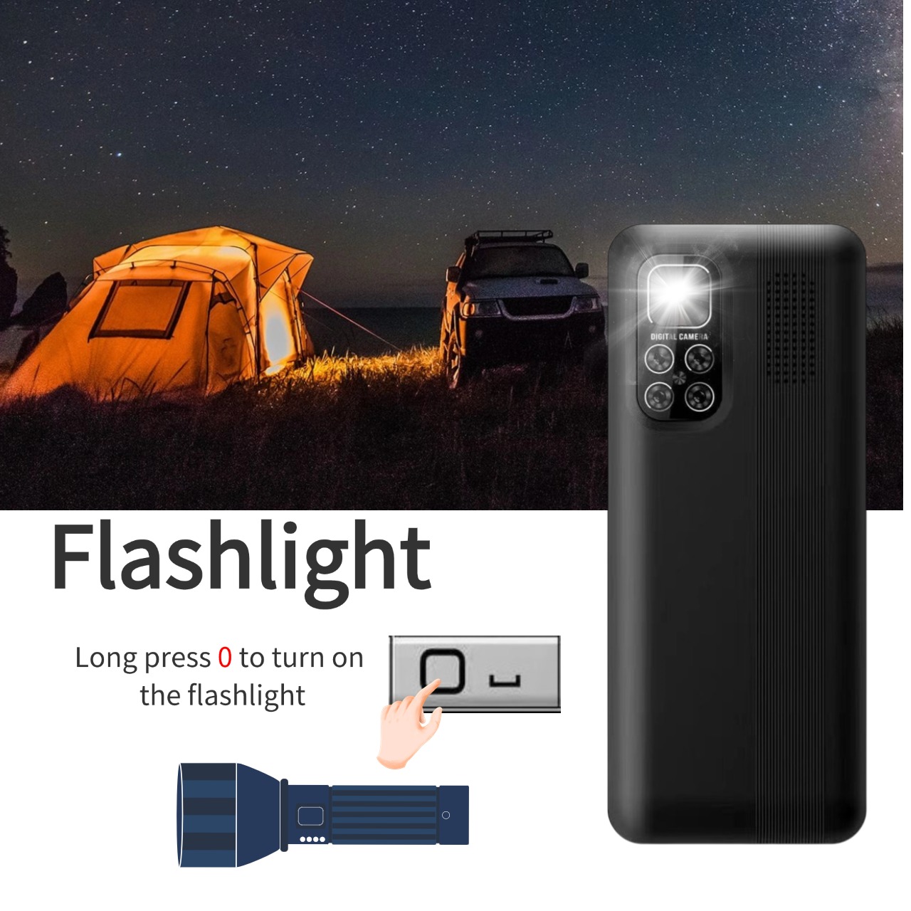 Low Price Elderly Mobile Phone Four Sim Card 2.8" Big Screen Large Push Button Big Battery Speed Dial Cheap Senior Cellphone