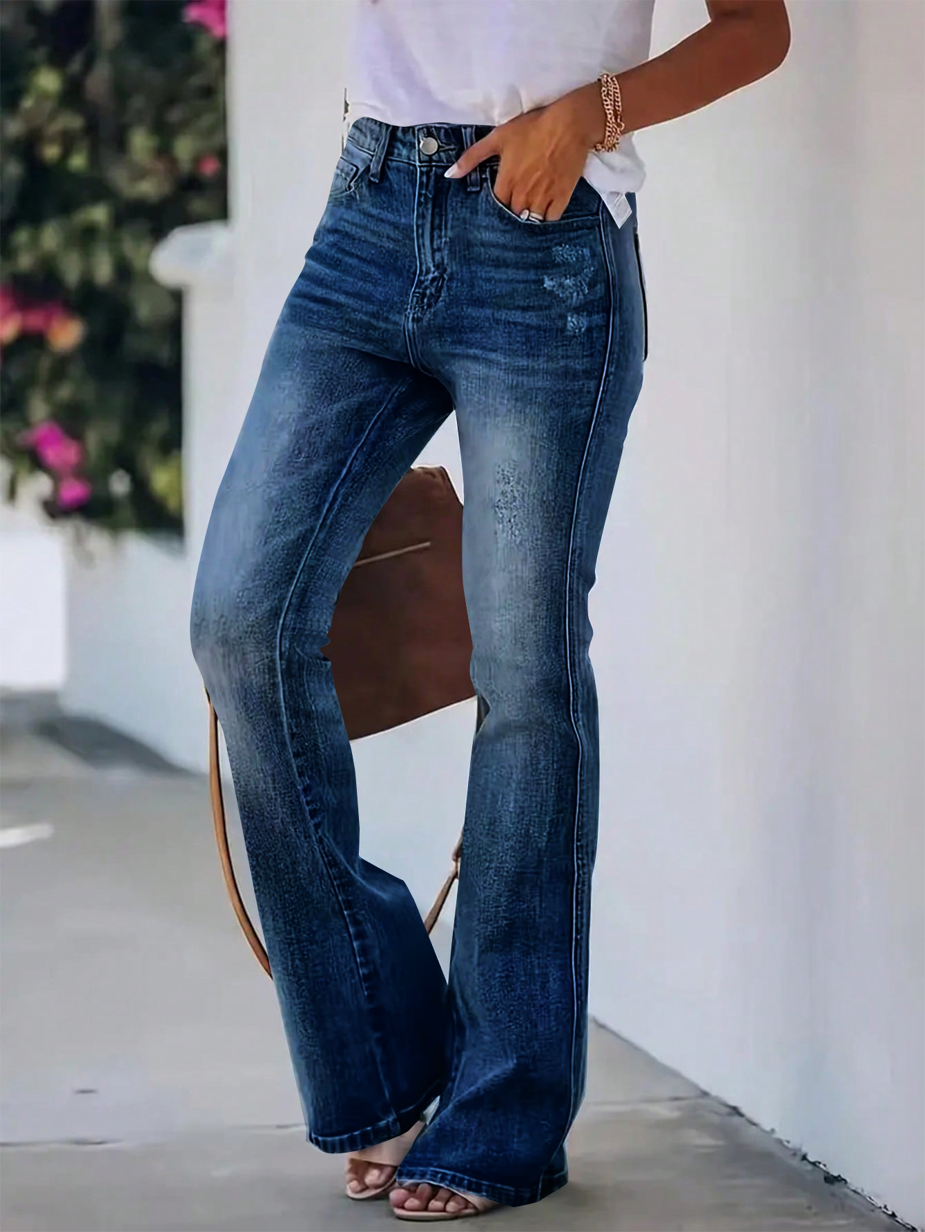 Nieuwe hete hoornjeans voor dames, afslankende denimbroek met hoge taille