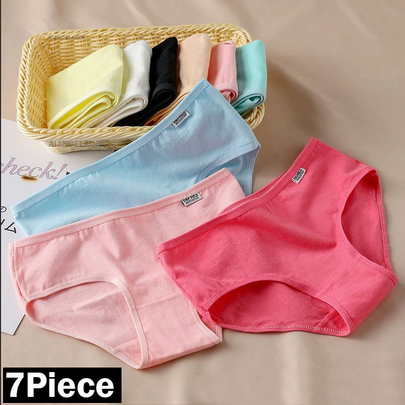 7 unids/lote de bragas de algodón para mujer, ropa interior de talla grande, calzoncillos cómodos para niñas, calzoncillos femeninos, lencería Sexy, ropa íntima M-4XL