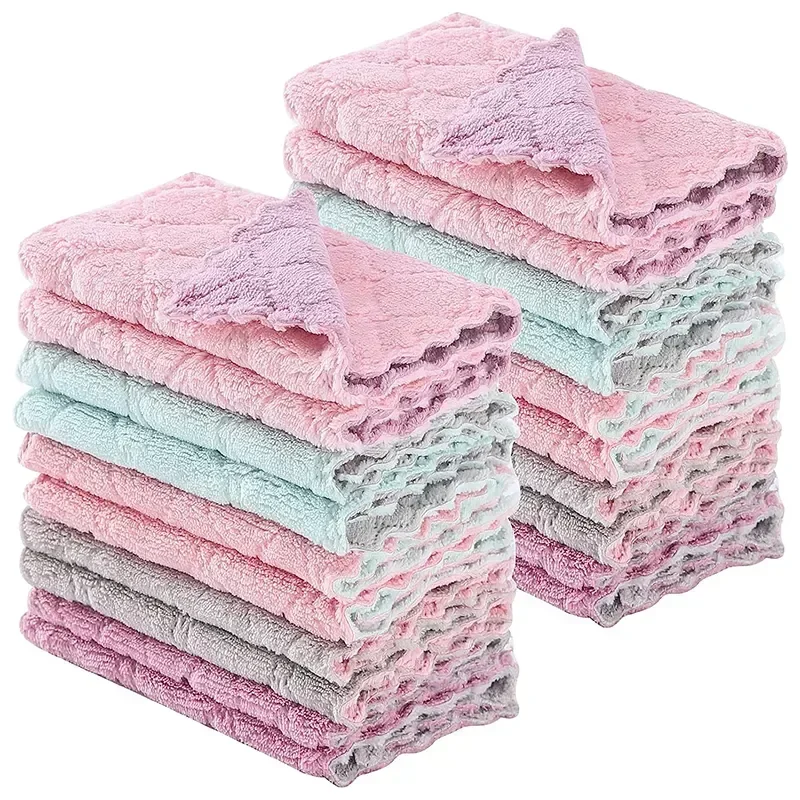 1/5/10 Uds toalla de microfibra absorbente paño de limpieza de cocina antiadherente aceite plato toalla trapos servilletas vajilla limpieza del hogar