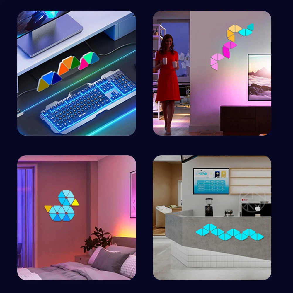 Smart WiFi Dreieck Nachtlicht RGB Dreieck Wand Lichter APP Steuerung Kreative Decorat Wand Lampen Für Gaming Zimmer Dekor