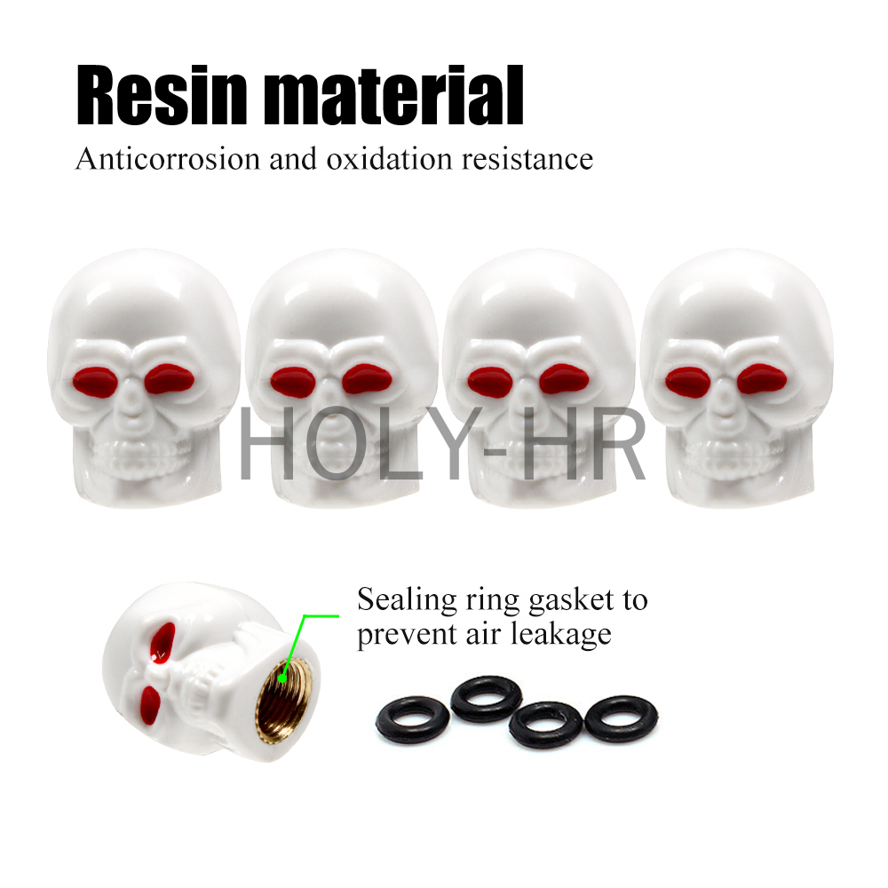 4 Pçs/set Universal Carro Crânio Estilo Antiferrugem Núcleo de Cobre Motocicleta Bicicleta Roda de Carro Pneus Tampas da haste da válvula