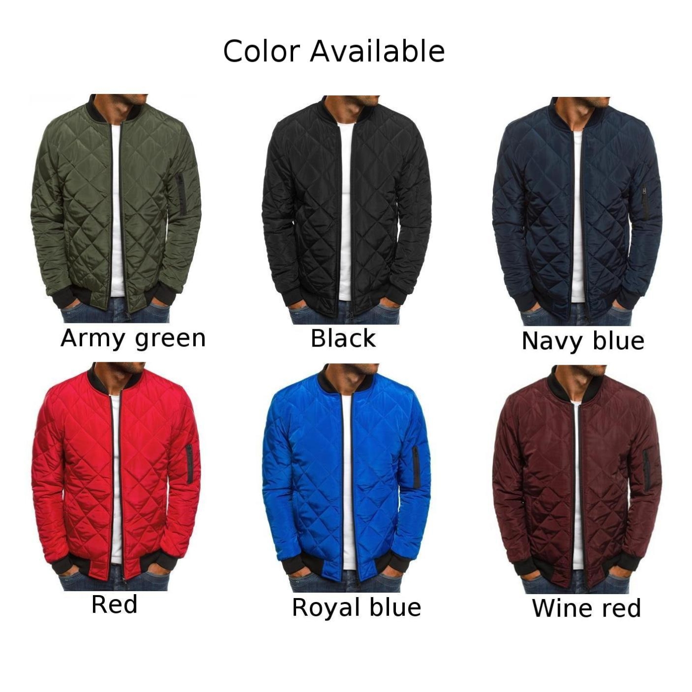 Mens Coat Mens Tops Puffer Long Sleeve Outwear Polyester Quilted Padded Solid Color Stand Collar Warm Winter Zip Up