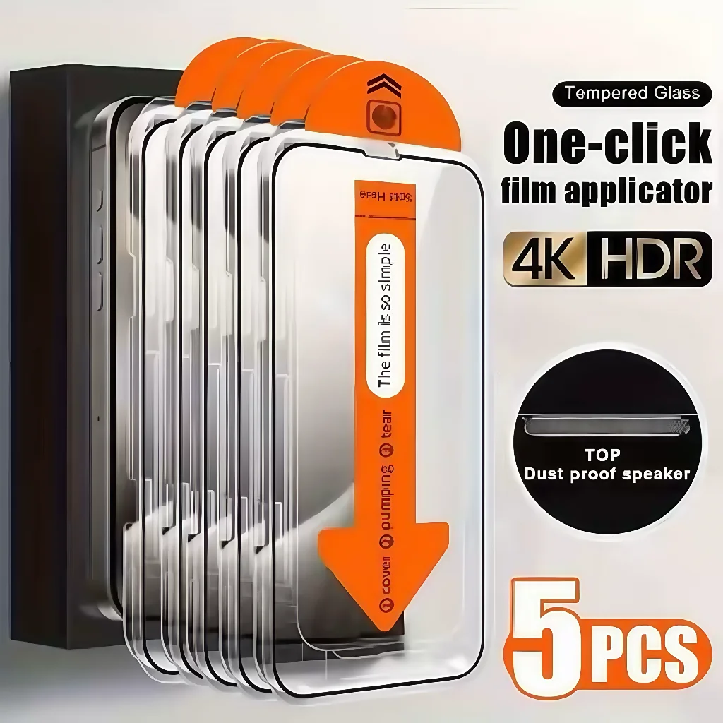 5 pezzi per iPhone 16 16e 15 14 13 12 11 Pro Max XS XR 17 Plus Mini protezione schermo privacy 4K vetro temperato ad alta definizione