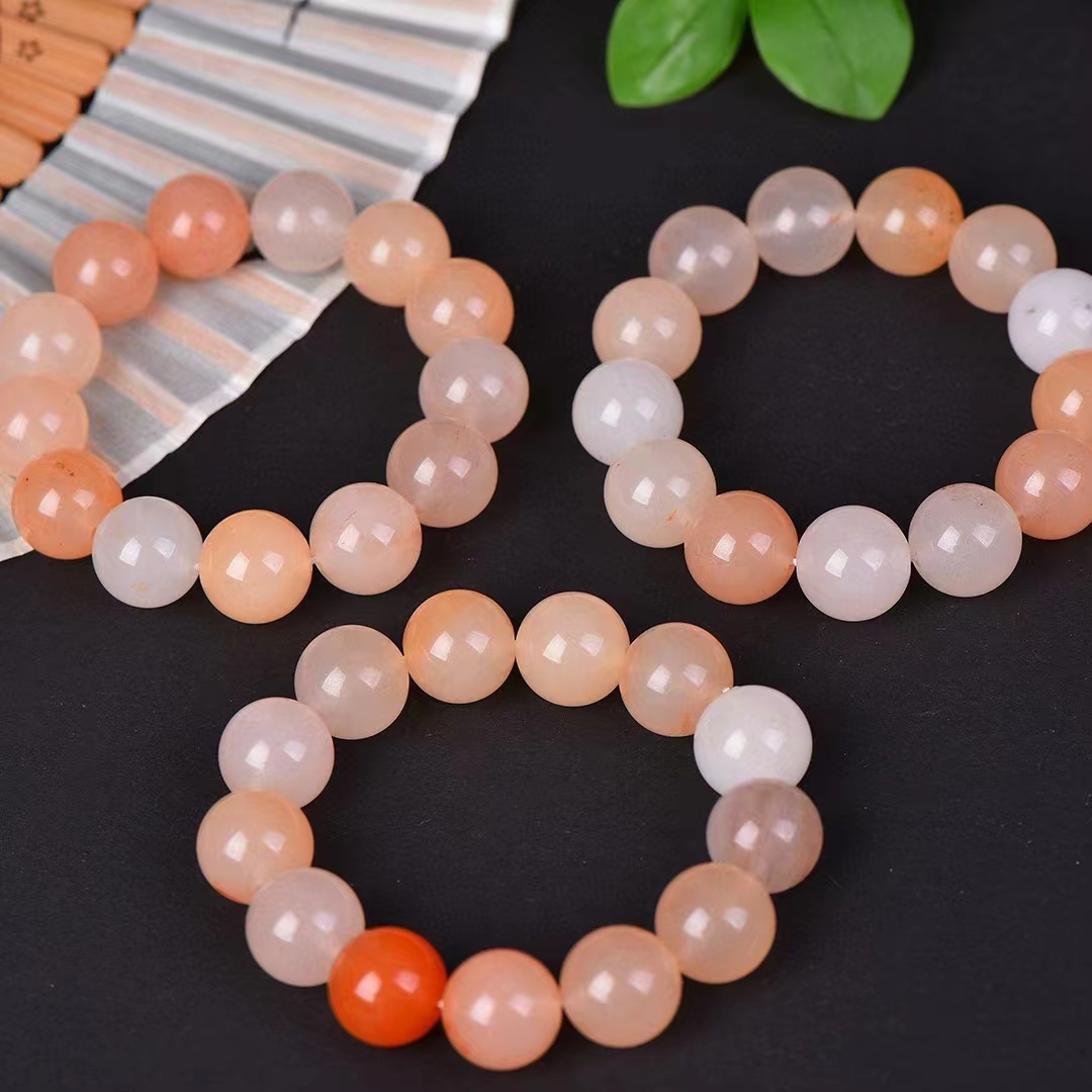 Corrente de Jade de Seda Dourada para Mulheres, Pedra Rodonita Natural, Pulseira Elástica, Pulseiras de Pedras Preciosas, Encantos da Moda, Acessórios Jóias