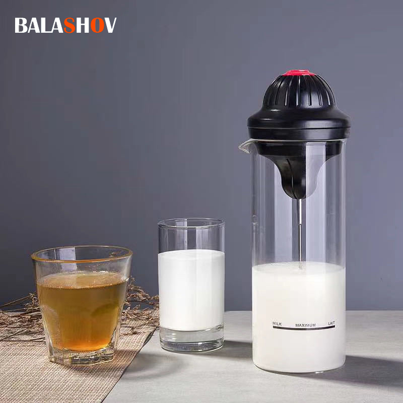 Espumador de leche eléctrico, Espumador de leche portátil, Espumador eléctrico, máquina de espuma de café, mezclador de batido de leche, taza de jarra para Espumador de leche con batería