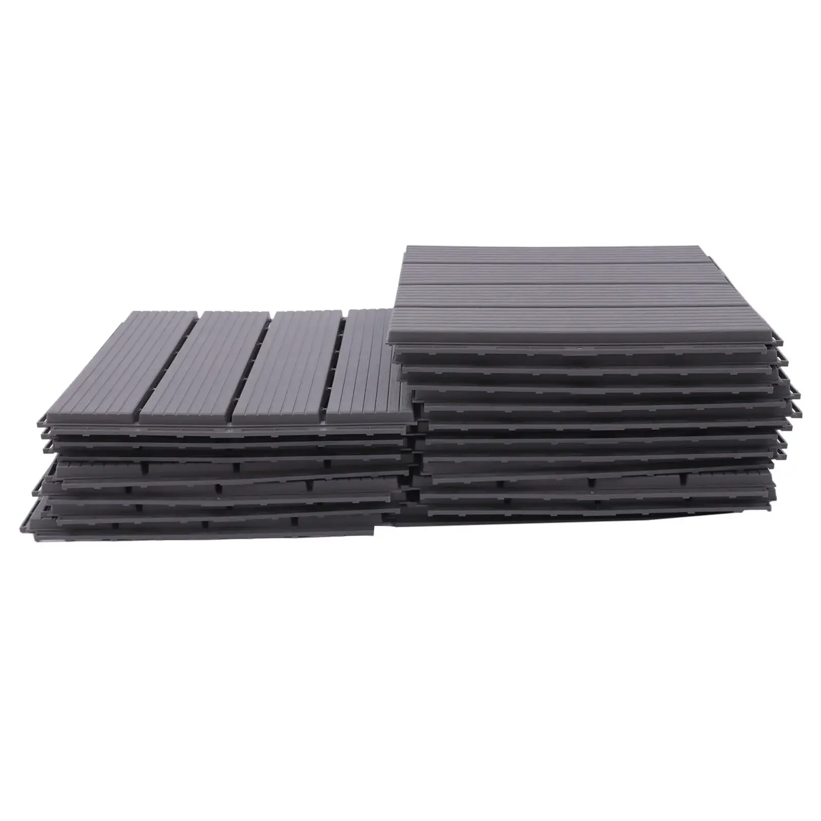 Confezione da 22 piastrelle per pavimenti in legno duro per patio, piastrelle per pavimenti ad incastro per esterni in PP, piastrelle per patio ad incastro per terrazze, balconi