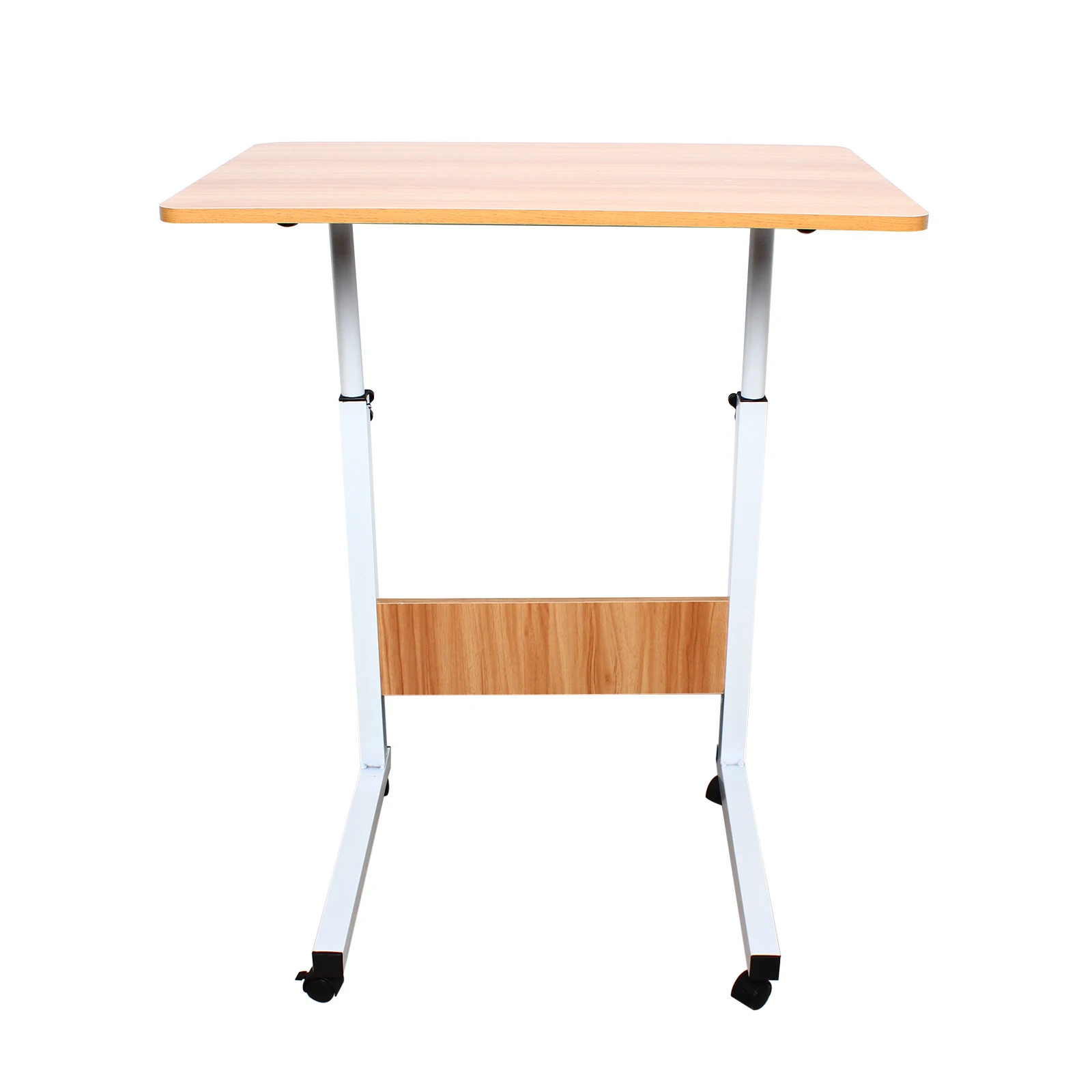 Tavolo per computer regolabile Houshold Tavolo per laptop desktop di grandi dimensioni Supporto per computer pigro Tavolo sollevato per snack e caffè con ruota