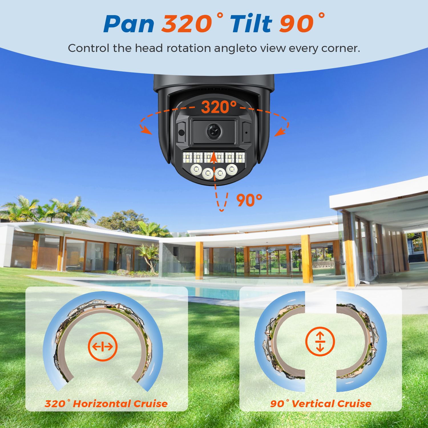 Câmera PTZ de lente dupla com tela dupla, rastreamento automático AI, CCTV, áudio, vigilância por vídeo, ao ar livre, 5K, 10MP HD, 8MP, P2P, O-KAM
