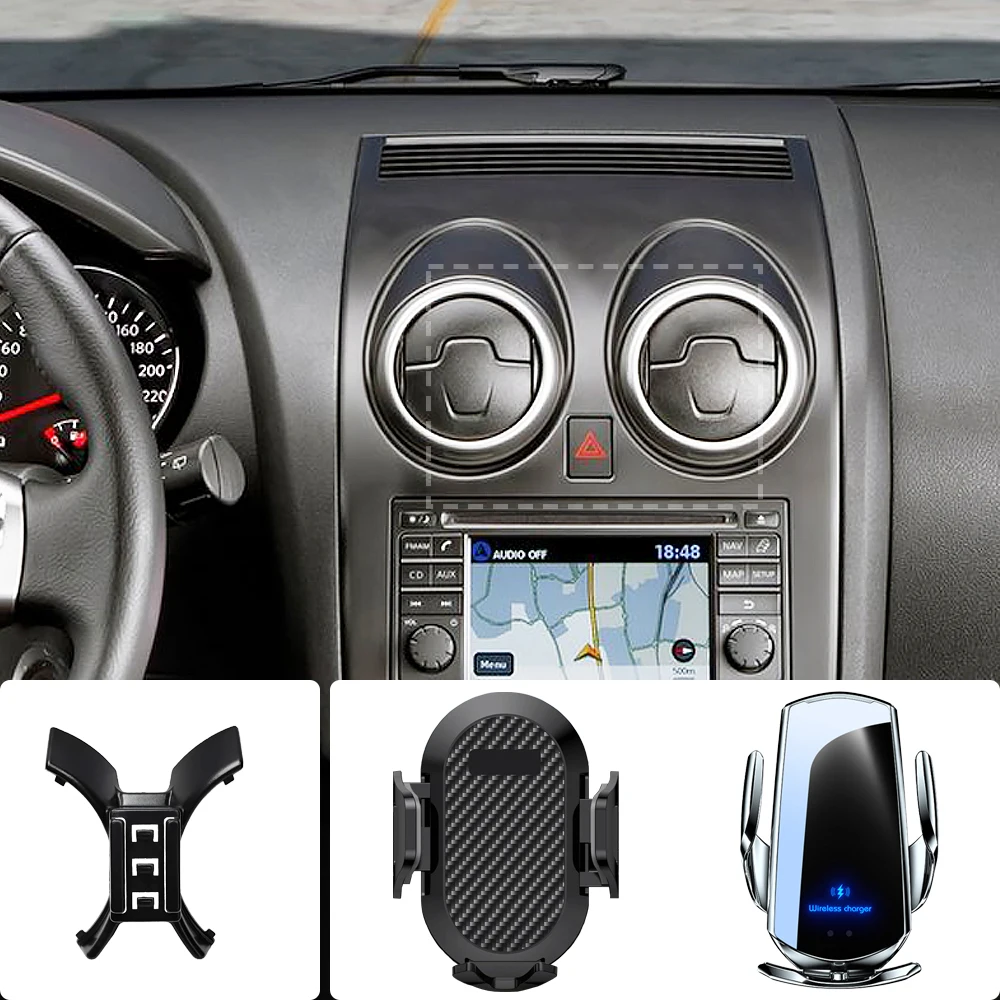Soporte de teléfono para coche, Base fija especial de carga inalámbrica para Nissan Qashqai j10, 2013, 2012, 2011, 2010, 2009, 2008