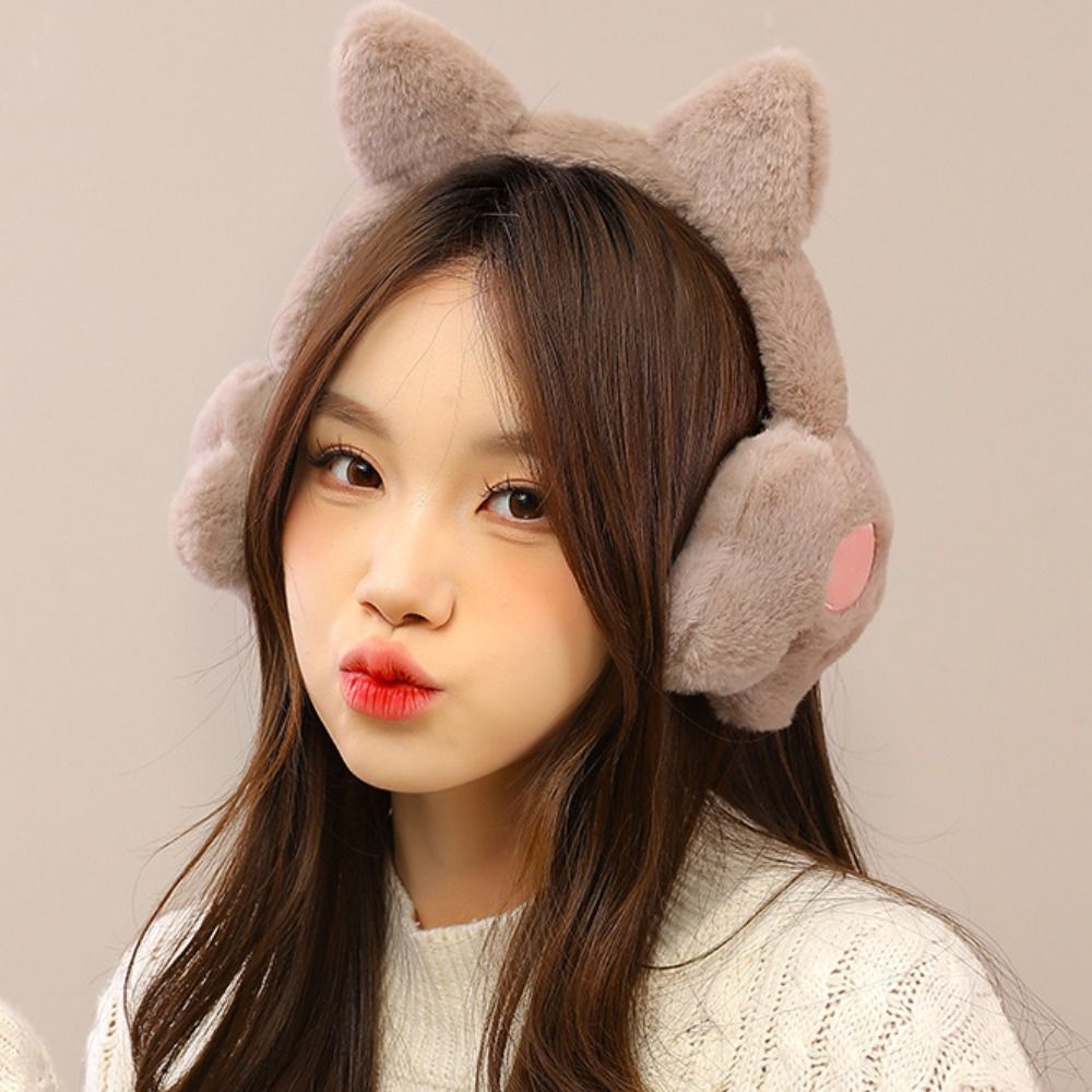 Cache-oreilles patte de chat en peluche, cache-oreilles anti-vent confortable, protection contre le froid, garde au chaud, joli couvre-oreilles d'équitation