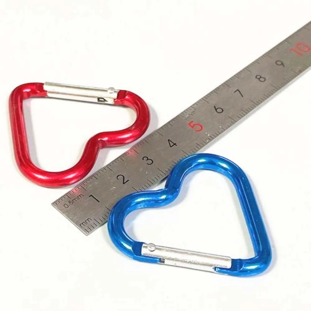 JOréinitialisation-Mousqueton en forme de cœur pour bouteille d'eau, accessoires de camping, crochet de clé en aluminium extérieur