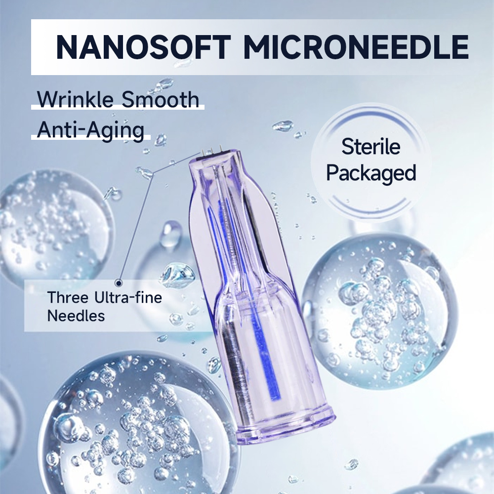 Micro Needle Professional Nanosoft 3Pin Nadeln Einweg-Sterilpaket 0,6/1,0/1,2/1,5 Handgefüllte drei Nadeln