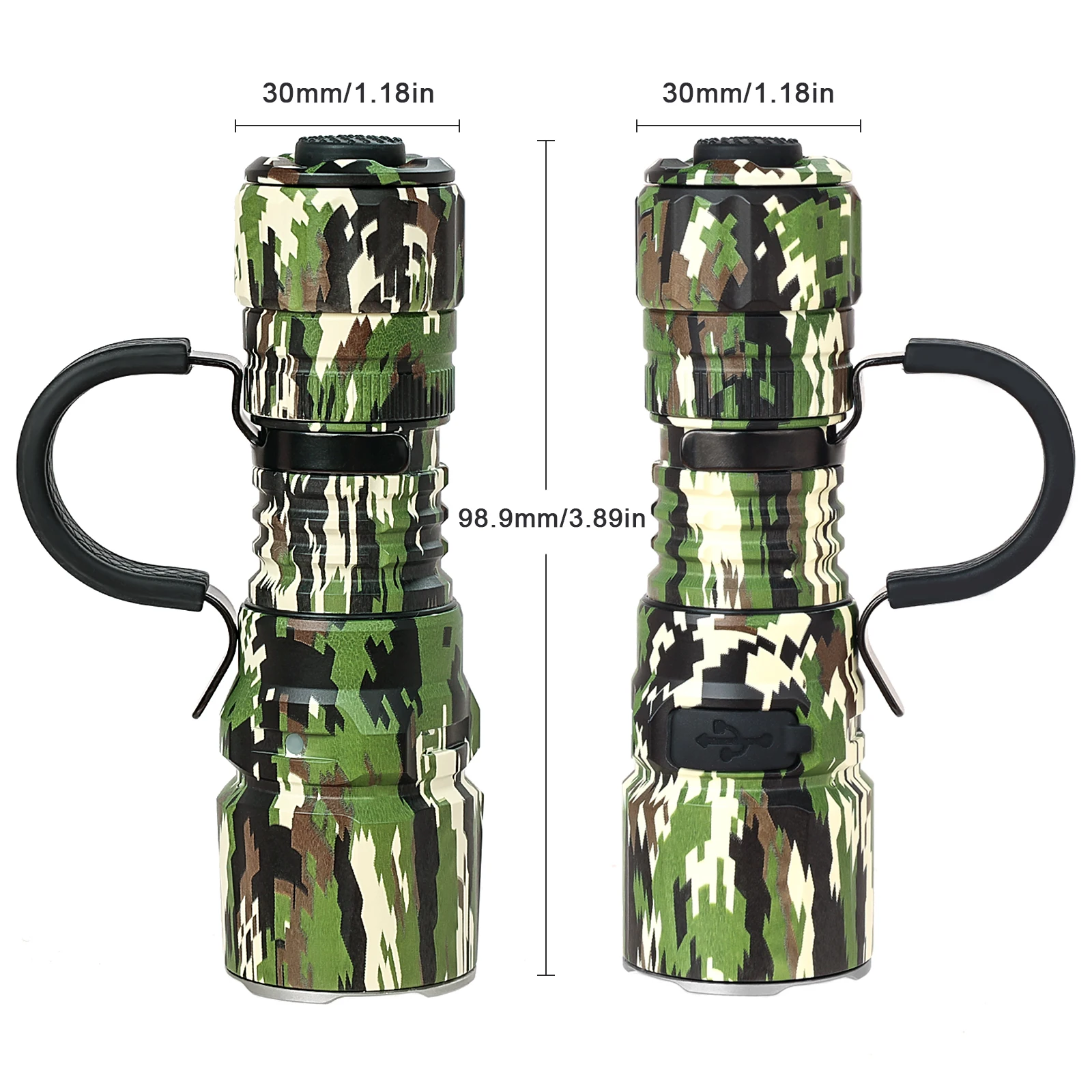 Wurkkos TD07 1300LM Tactical Flashlight 479M Long Throw IP68 Waterproof 18350 Battery Torch Dual Switches and Ring Handle Grip