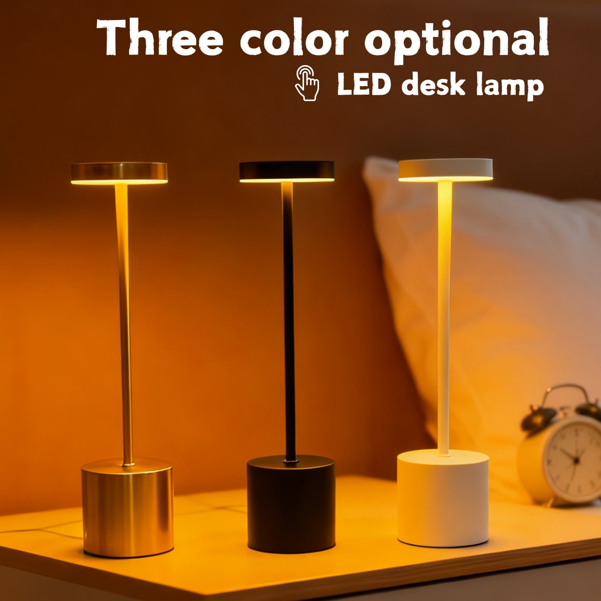 Minimalist LED rechargeable touch desk lampwiththree color bedside creative environment light bar outdoor decoration night light