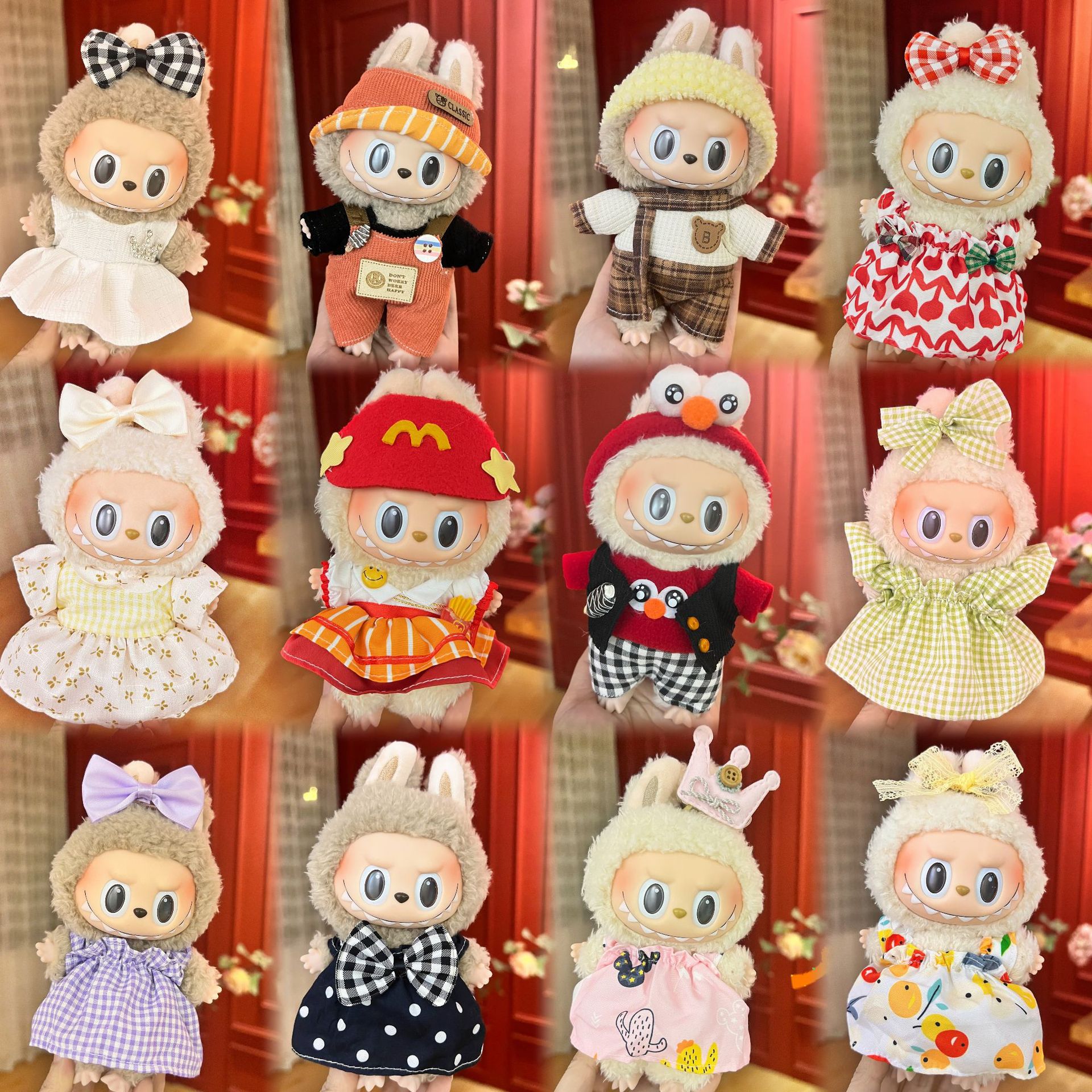 Для 17 см V1V2 Labubu mcdonalds, одежда, наряд для работы, комплект для девочек, милая кукла, спецодежда, одежда для мальчиков, комбинезон, аксессуары