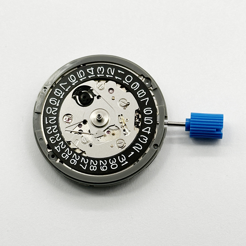 Japanisches echtes mechanisches NH35-Uhrwerk, schwarz, 3 Stunden Datum, Automatikuhr, Ersatzmechanismus NH35A 4R35, hohe Genauigkeit, 24 Juwelen