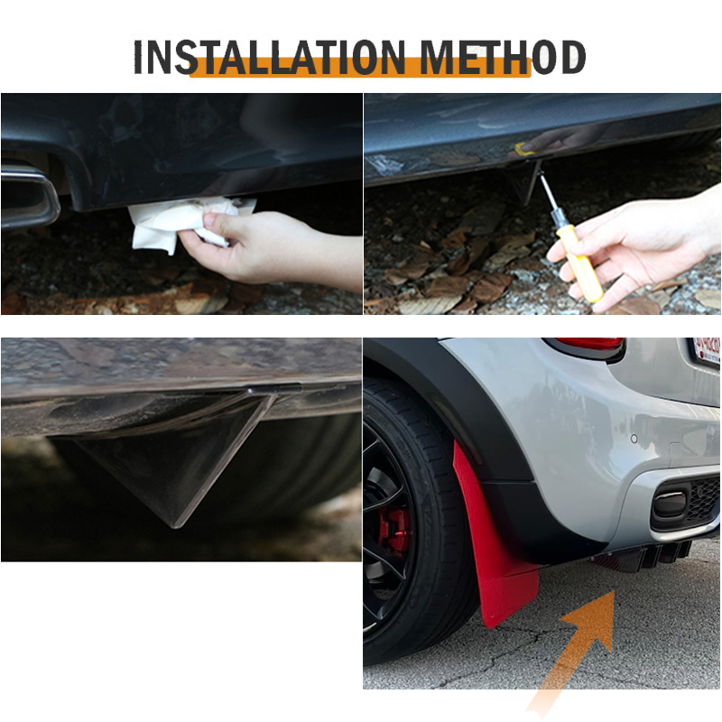 新しい 4 個ユニバーサル車のリアバンパーリップスプリッタースポイラー衝突防止ボディバンパー後退保護湾曲した取り付け面