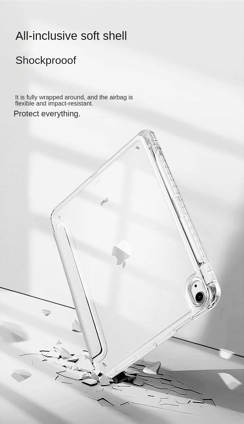 Funda 2024 para iPad Pro 11 iPad 10,2 7a 8a 9a 10a generación funda iPad Air 6 5 4 3 10,5 10,9 13 12,9 M2 M4 portalápices transparente