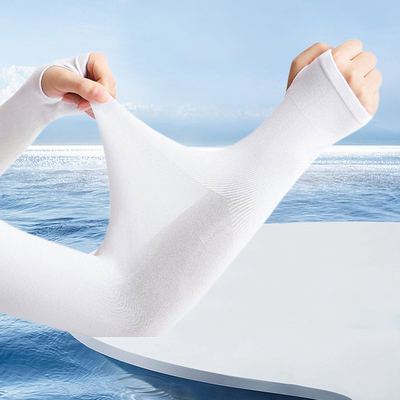 Солнцезащитные перчатки унисекс, популярные летние защитные митенки с защитой от УФ-лучей, с длинным рукавом, без пальцев, черные белые, для защиты рук