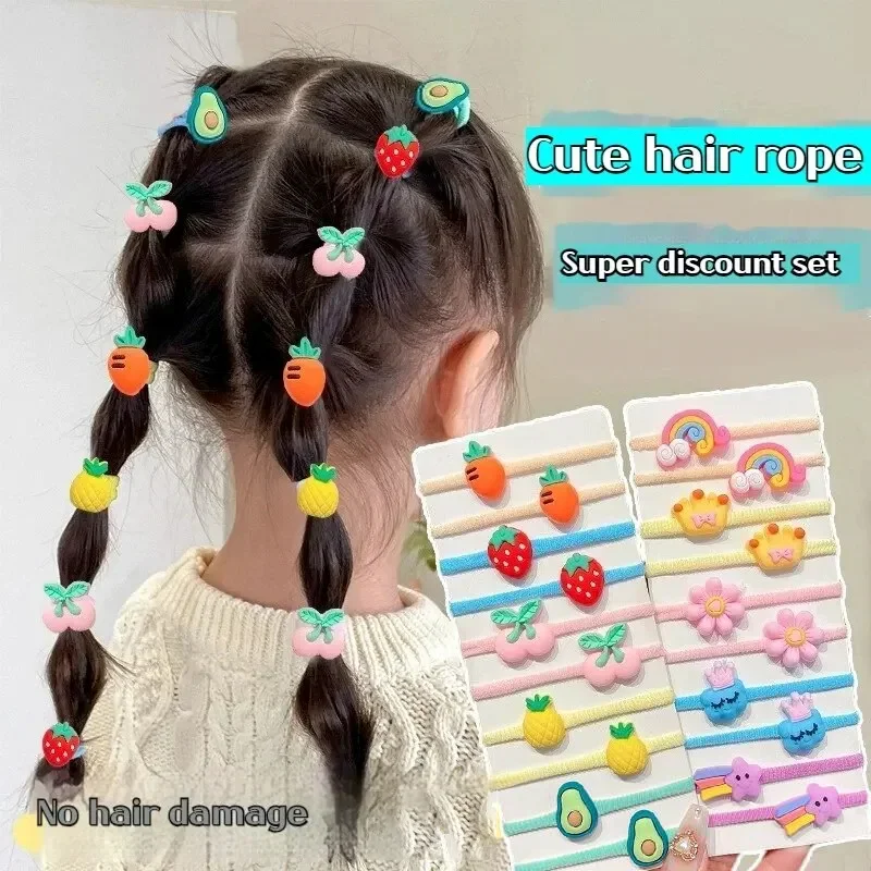 20-40 peças/set faixa de borracha para crianças dos desenhos animados faixa de cabelo novo doce corda de cabelo acessórios para o cabelo
