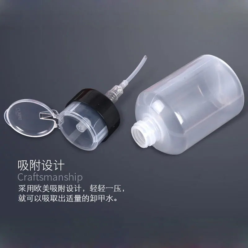 200ML Móng Lọ Chai Trống Bơm Cồn Lỏng Báo Chí Tẩy Sơn Bụi Bình Đựng Dụng Cụ Làm Móng Hộp Đựng