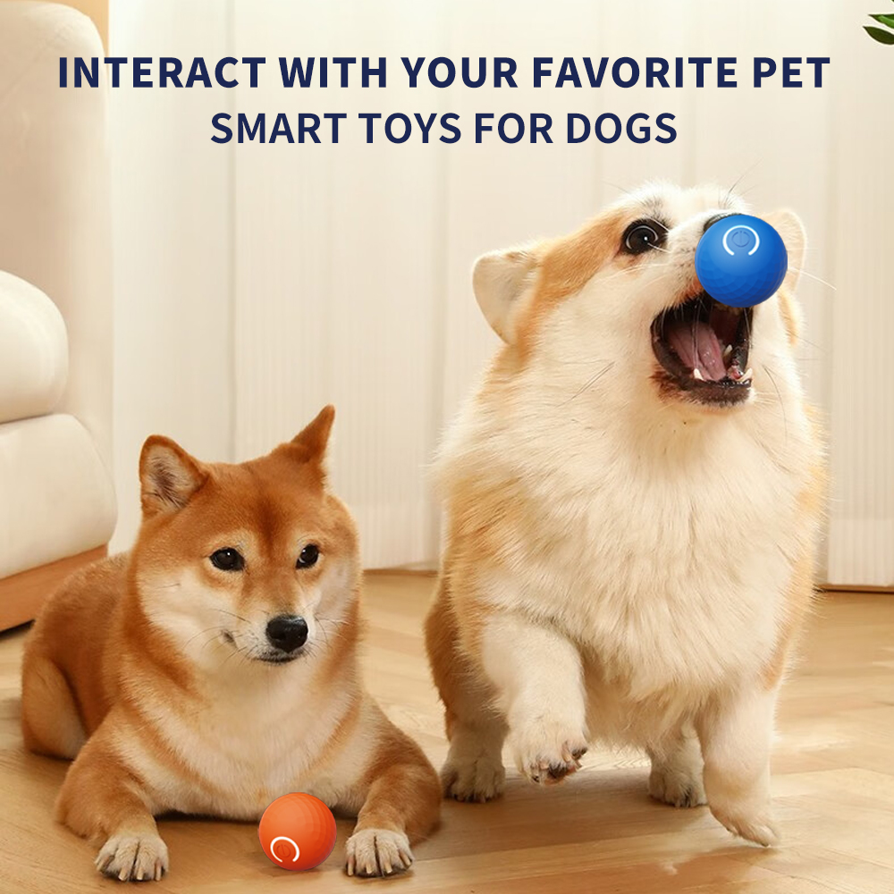 Smart Dog Toy Ball Automatic Moving Bouncing Rolling Ball for Small Medium Dog Cat Toy USB Rechargeable Dog Ball Rubber New