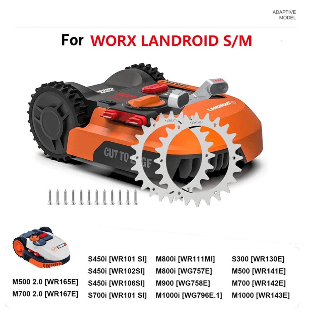 Robotic Mower Traction Improved Auxiliary Wheels Robotic Spikes For Worx Landroid S M Robot Lawn Mower Traction Wheel Accssries